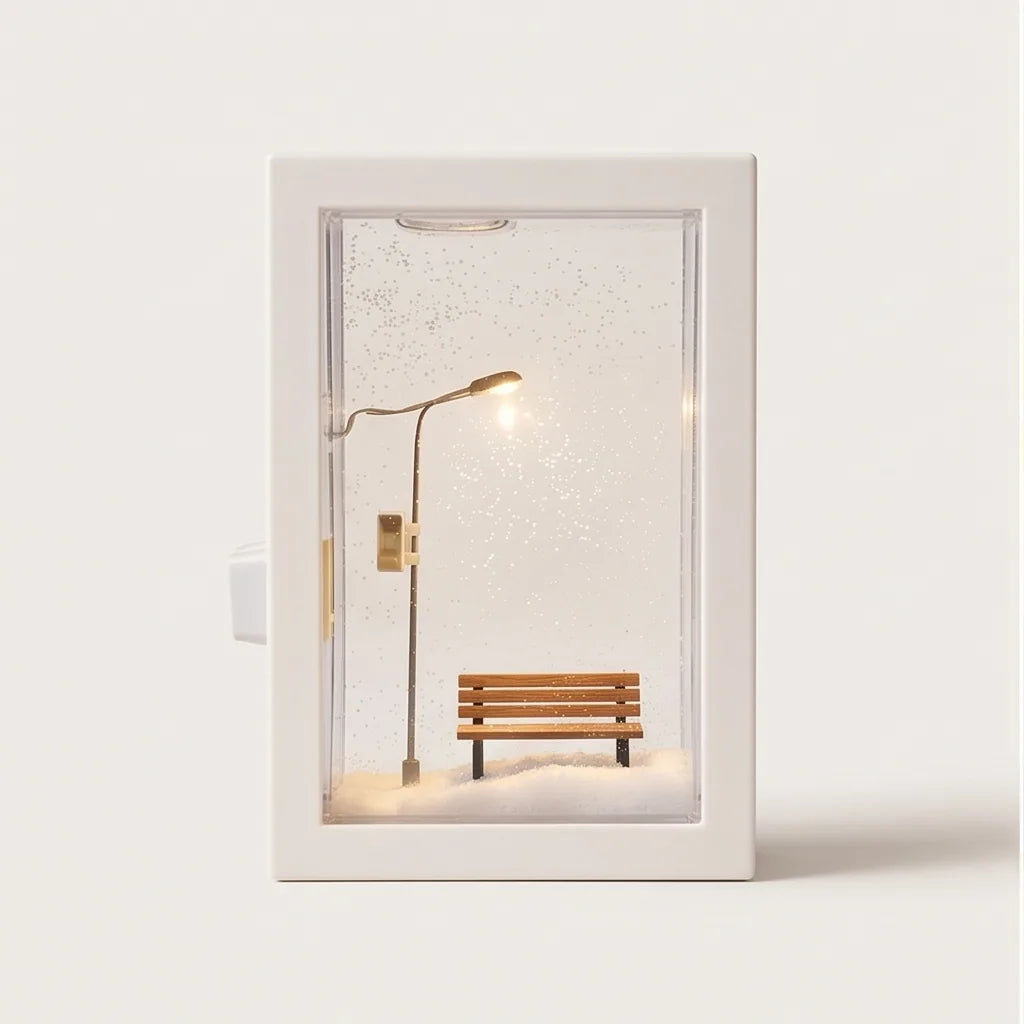Motorized Snowfall Tabletop Holiday Lamp