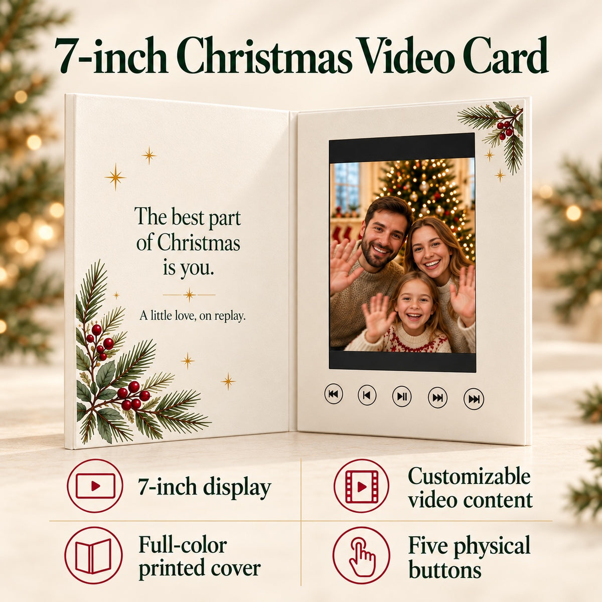 7-Inch Personalized Christmas Video Card