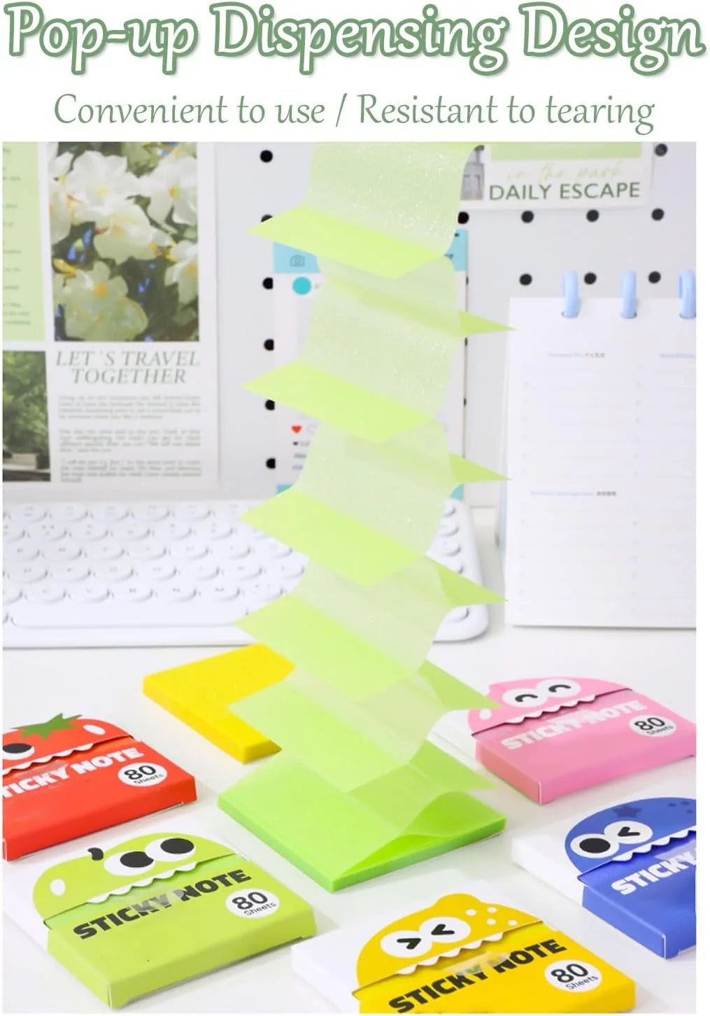 Transparent Glitter Sticky Notes