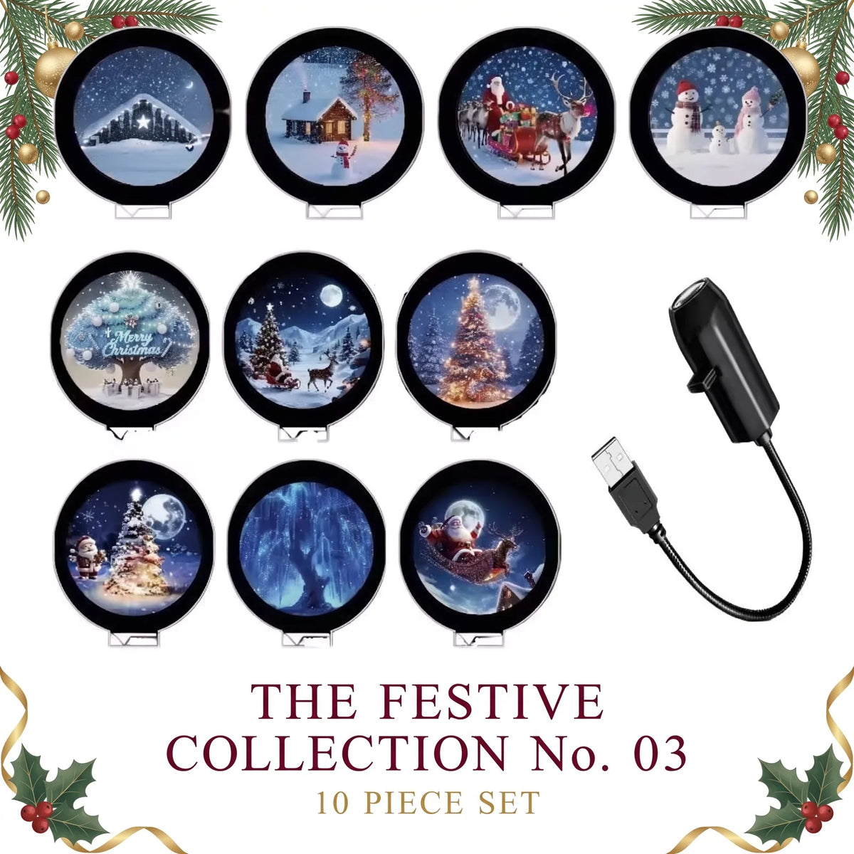 USB Car Window Holiday Projector