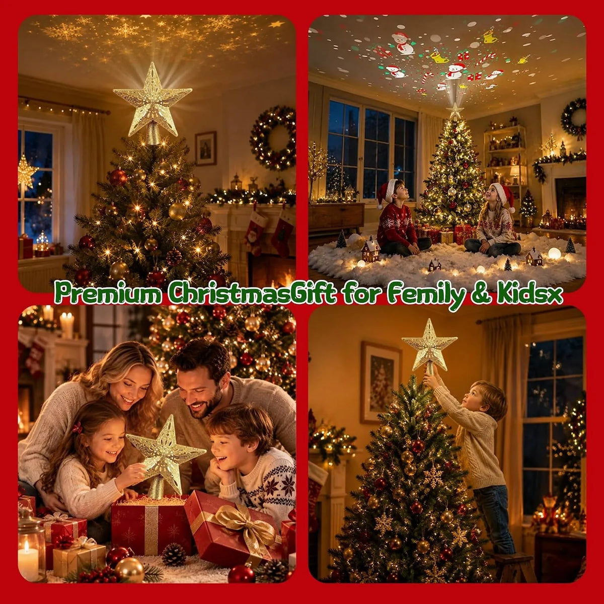 Rotating Projector LED Tree Topper
