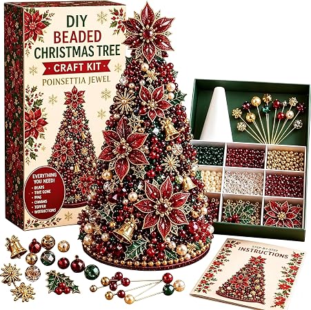 DIY Beaded Christmas Tree Craft Kit - Relaxing Festive Fun