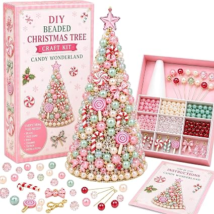 DIY Beaded Christmas Tree Craft Kit - Relaxing Festive Fun