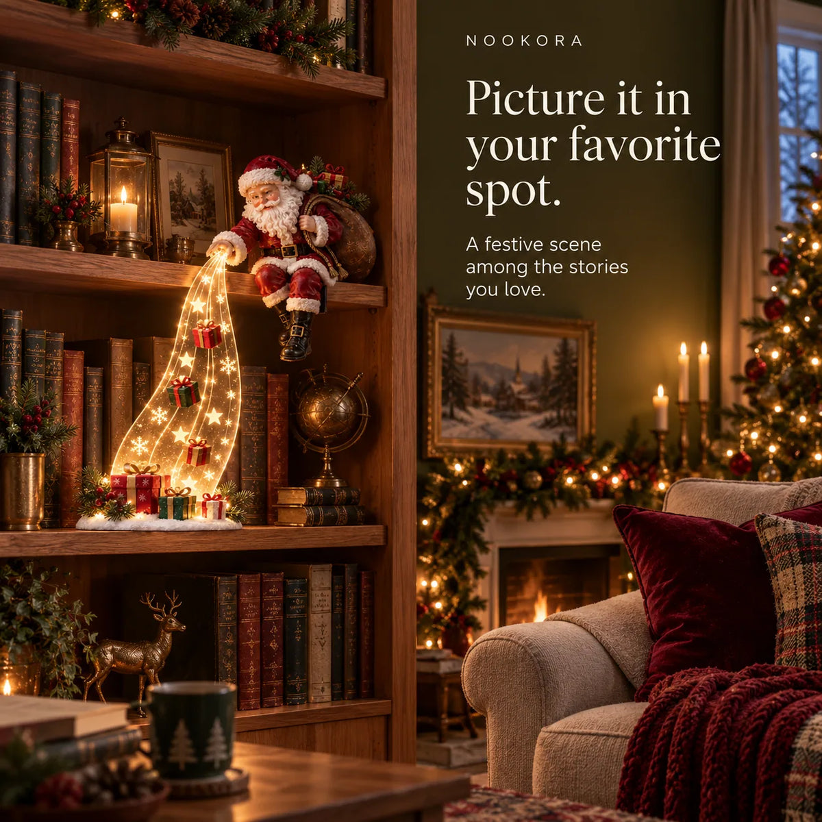 Bookshelf Nook Light – Christmas Holiday Decor
