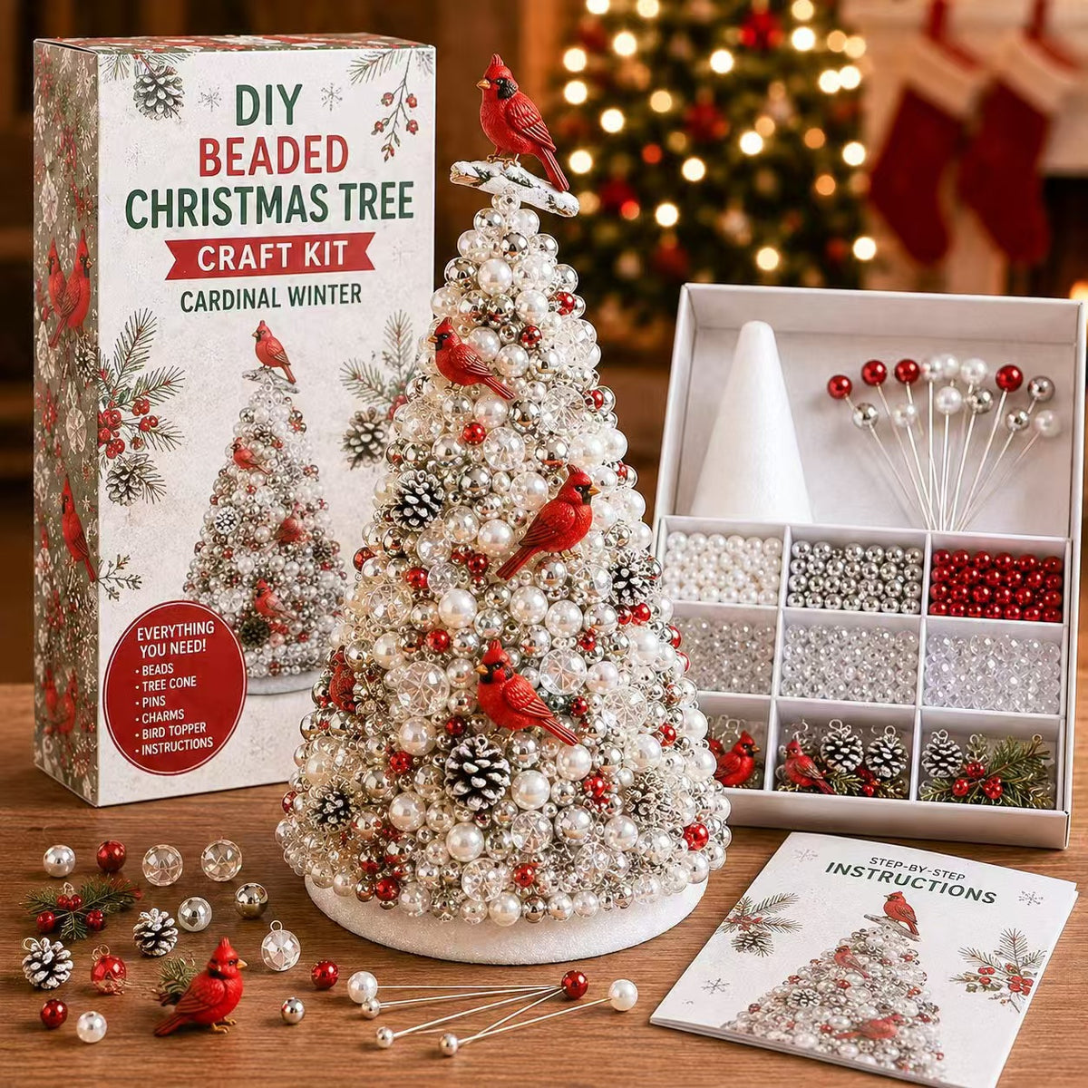 DIY Beaded Christmas Tree Craft Kit - Relaxing Festive Fun