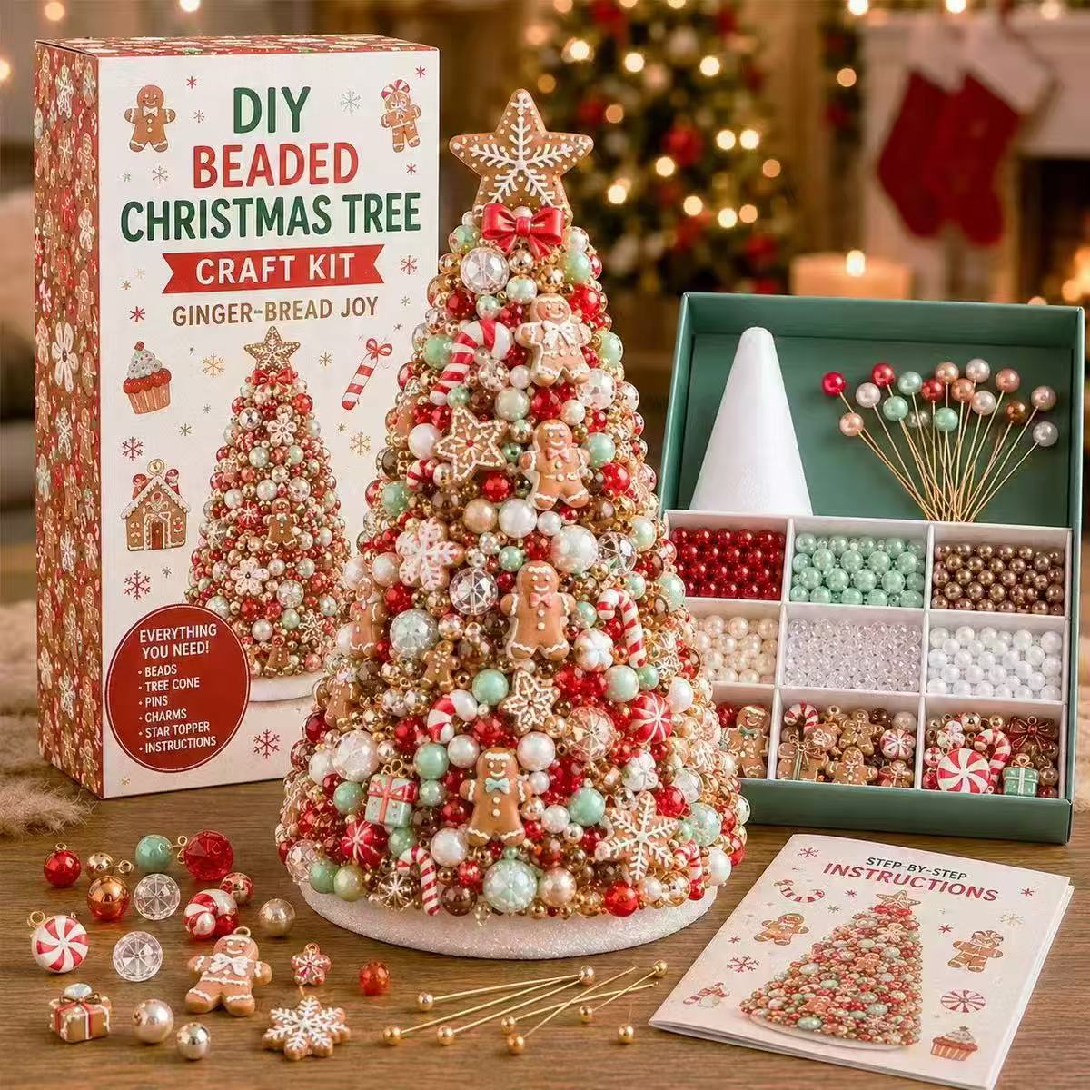 DIY Beaded Christmas Tree Craft Kit - Relaxing Festive Fun