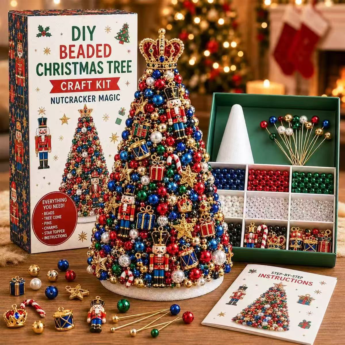 DIY Beaded Christmas Tree Craft Kit - Relaxing Festive Fun