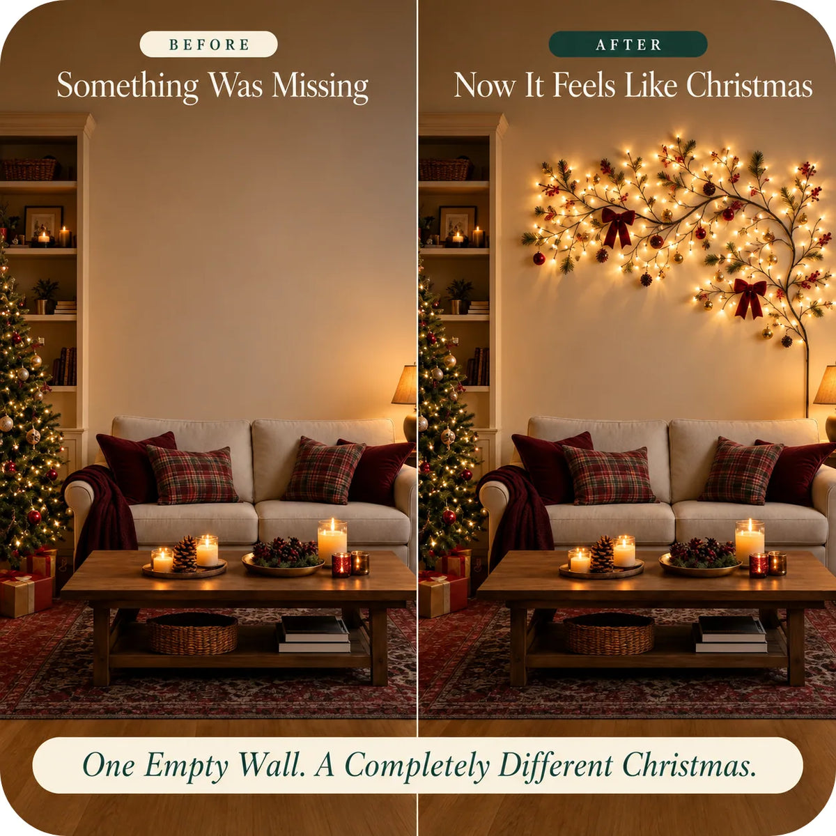 Pre-Decorated Holiday Willow Light Garland