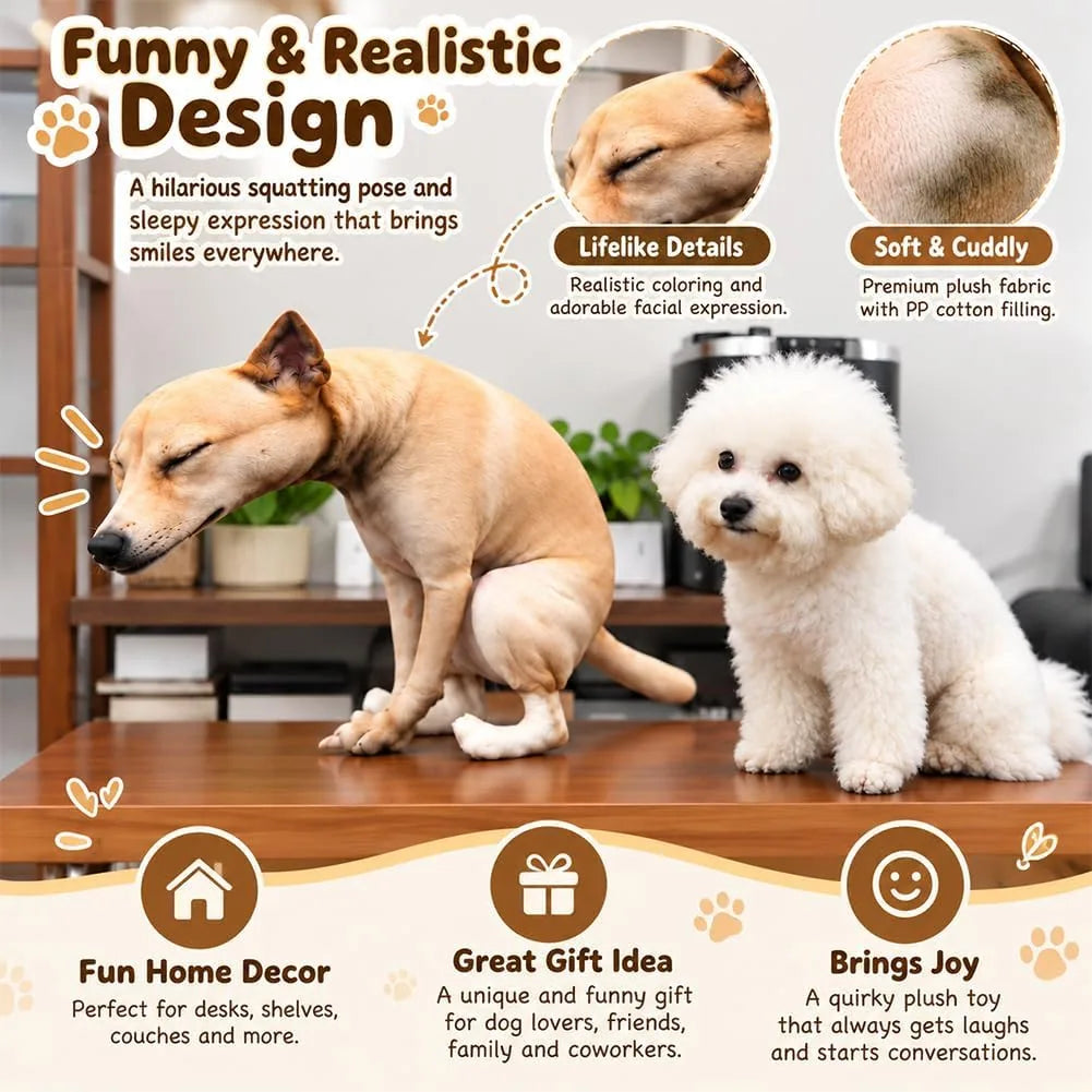 Pooping Dog Throw Pillow