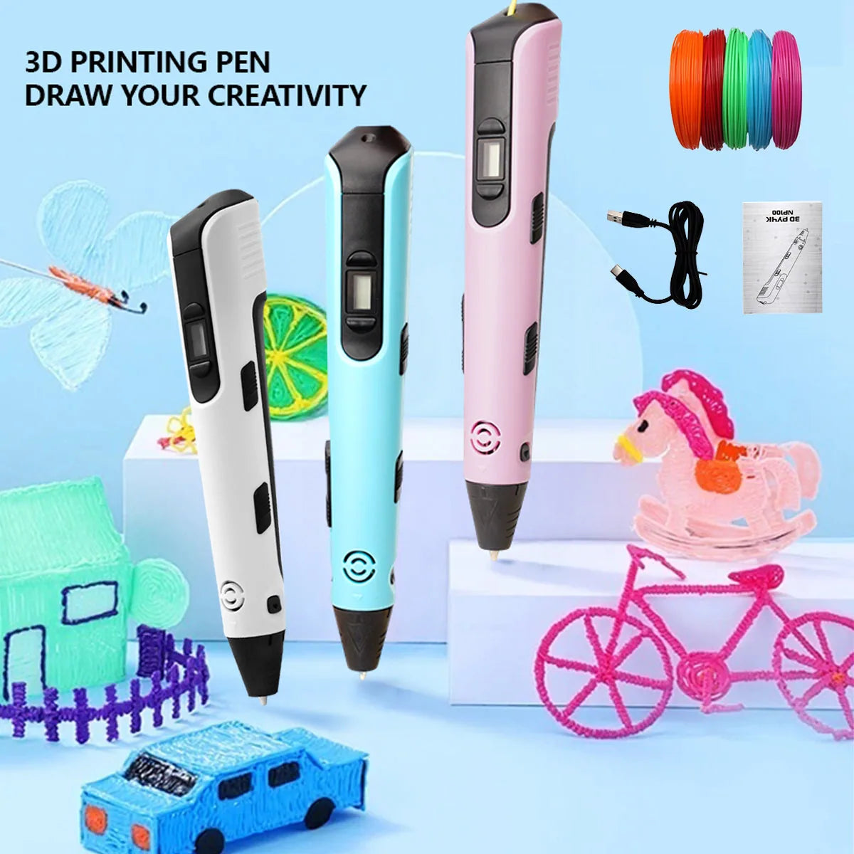 3D Printing Pen with PLA Filaments