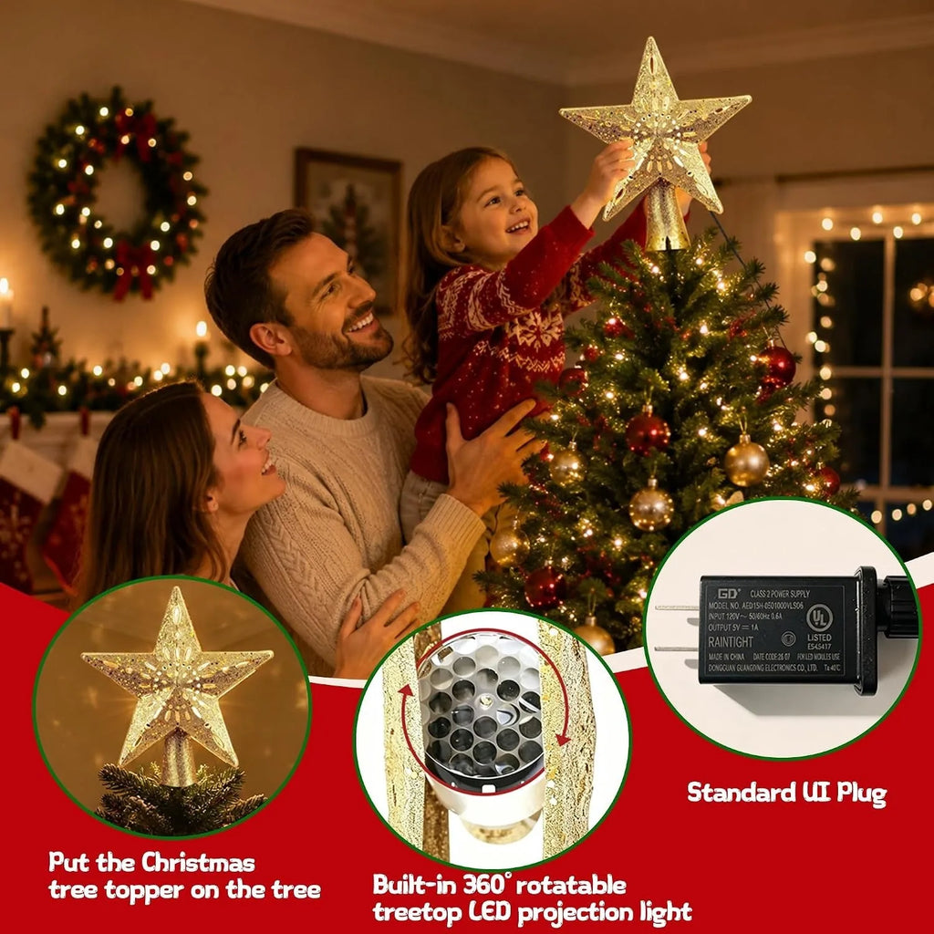 Rotating Projector LED Tree Topper