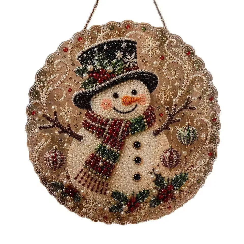Pearl & Rhinestone Santa Ornament