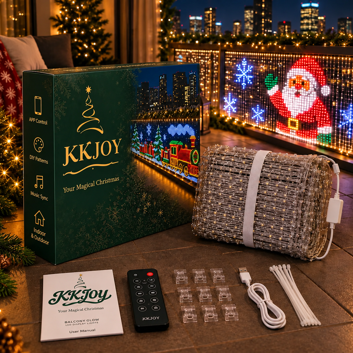 App-Controlled Curtain Balcony Lights