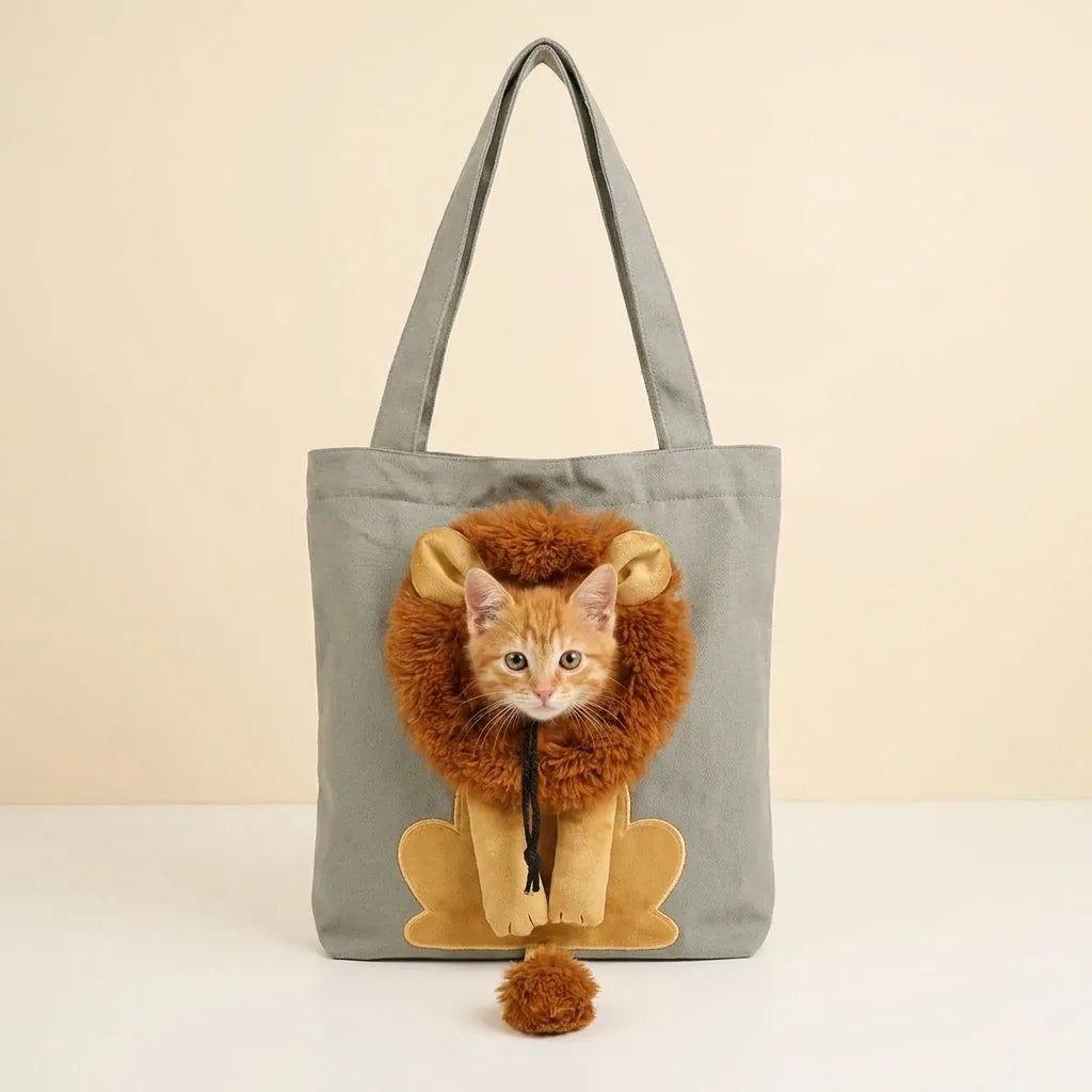 Peek-a-Boo Canvas Pet Carrier Tote