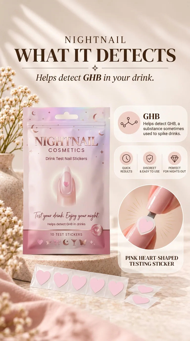 Discreet Nail Stickers for Drink Testing Hidden Safety Test for Night Out