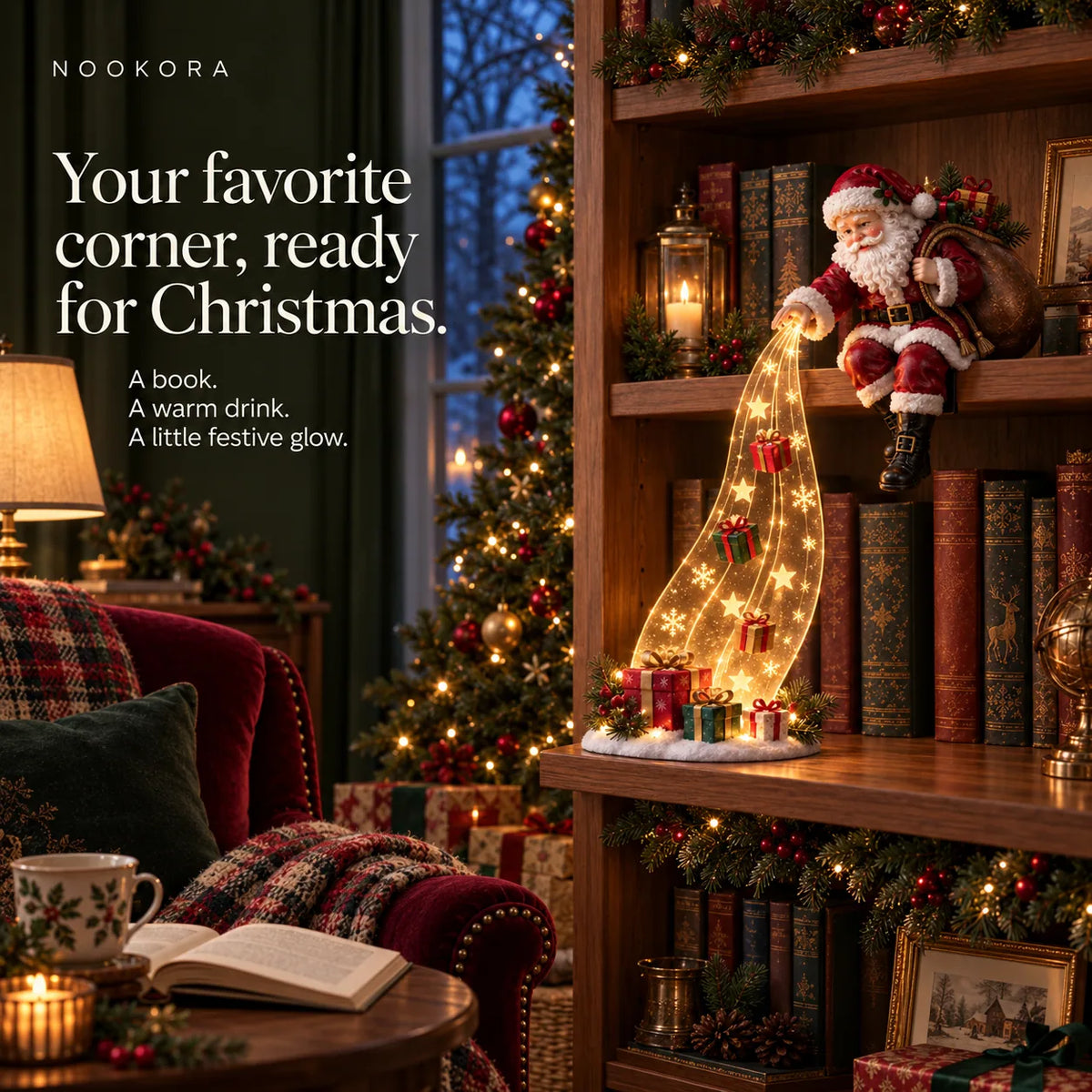 Bookshelf Nook Light – Christmas Holiday Decor