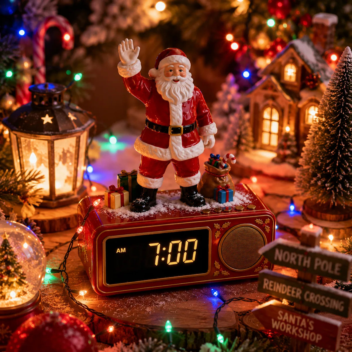 Christmas Animated Santa Holiday Alarm Clock