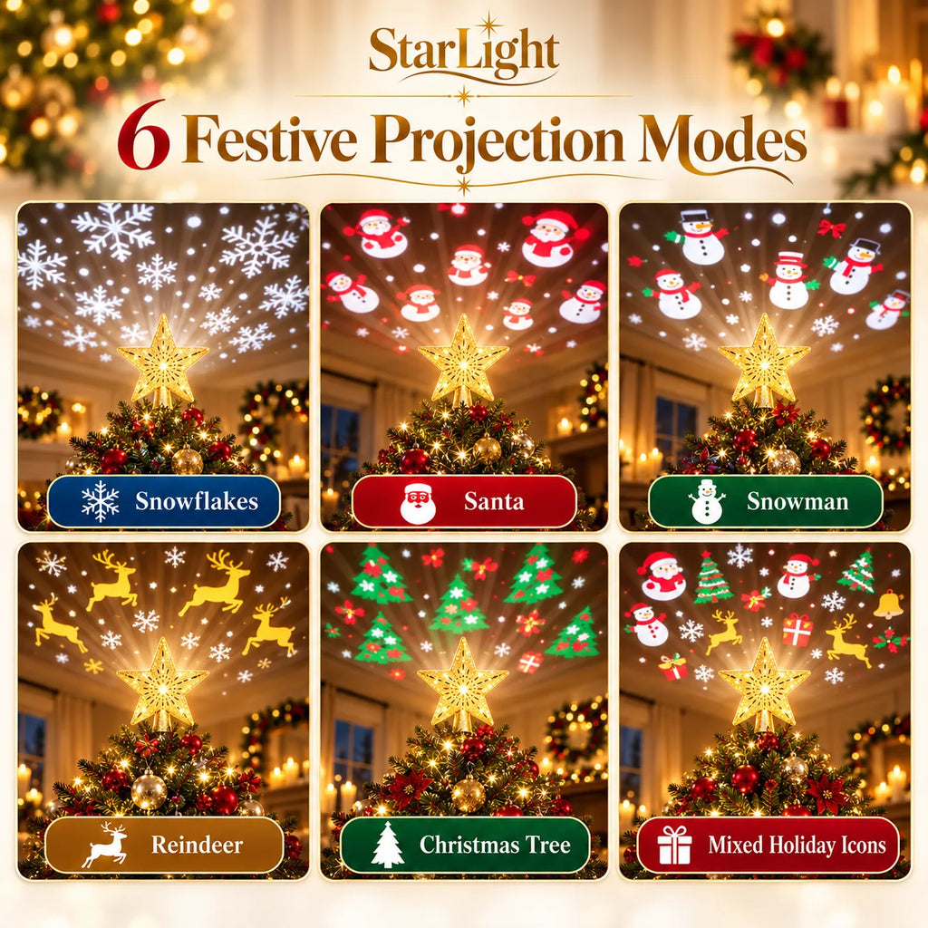 Rotating Projector LED Tree Topper