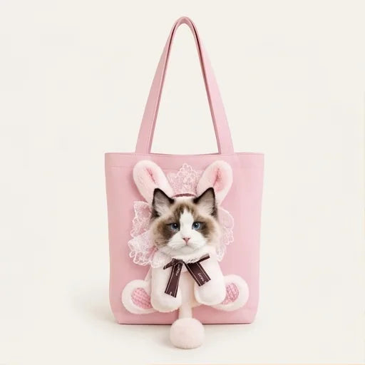 Peek-a-Boo Canvas Pet Carrier Tote