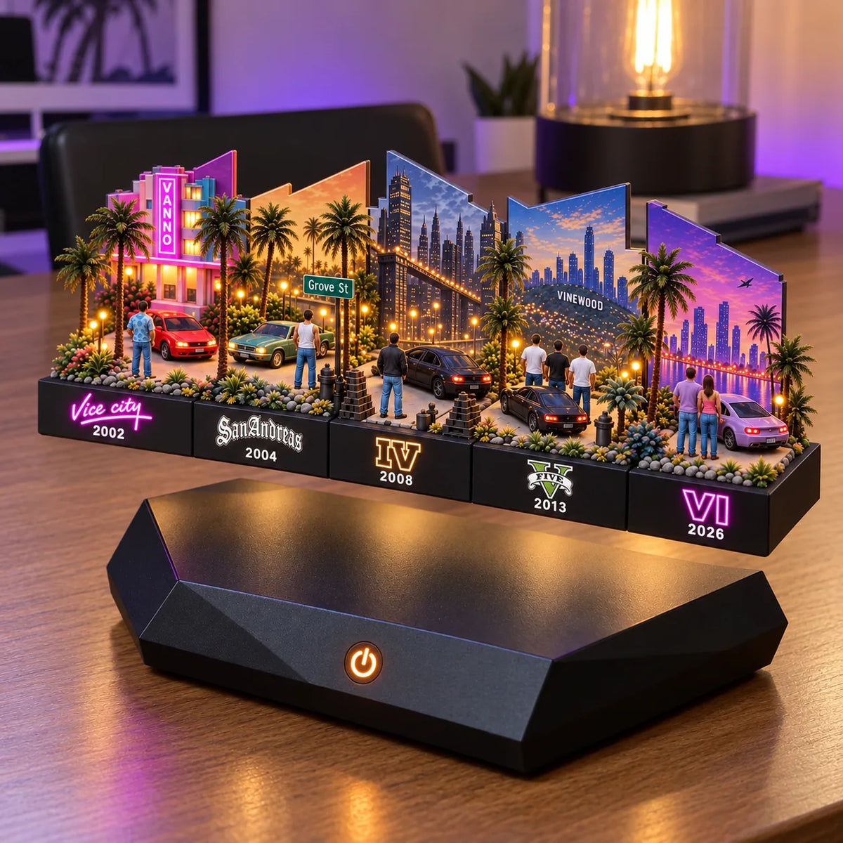 Levitating City Desk Lamp