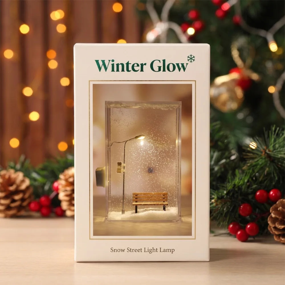 Motorized Snowfall Tabletop Holiday Lamp