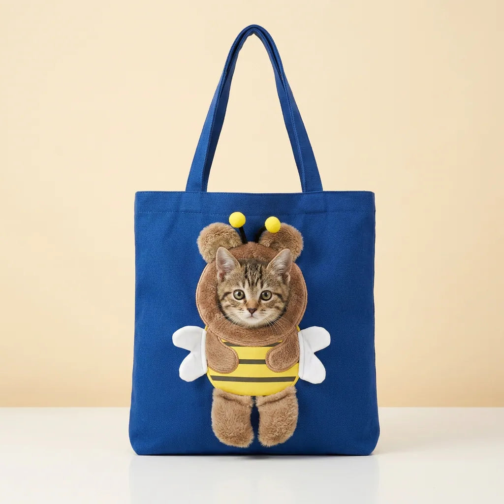 Peek-a-Boo Canvas Pet Carrier Tote