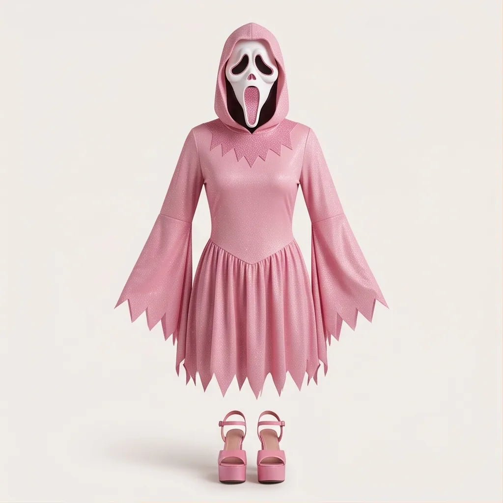 Glitter Pink Hooded Costume Dress