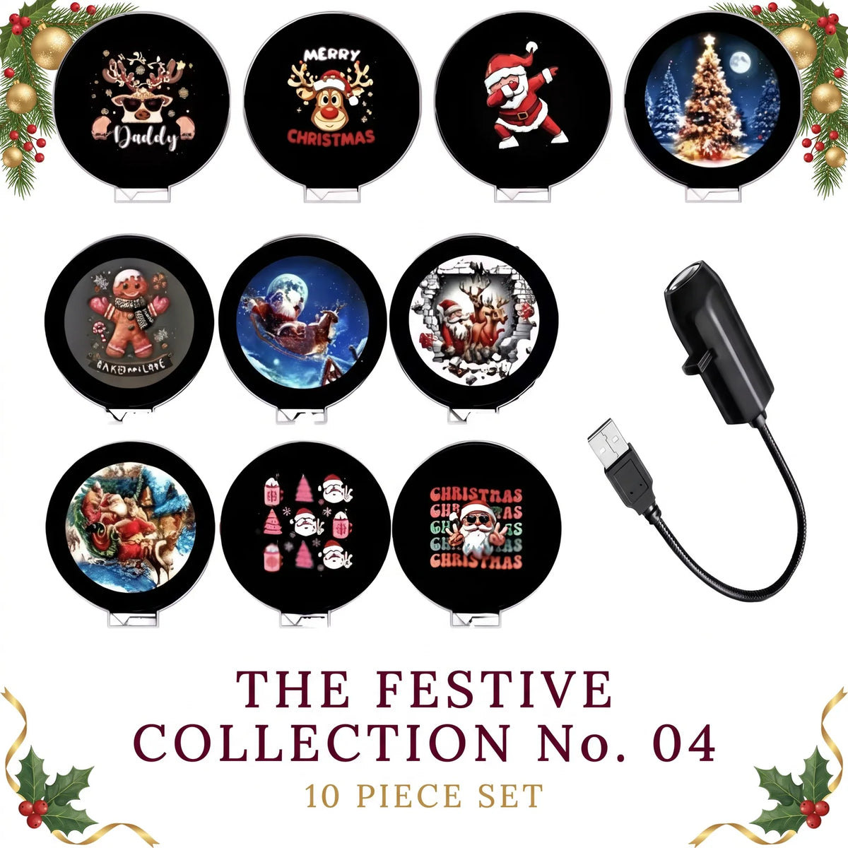USB Car Window Holiday Projector