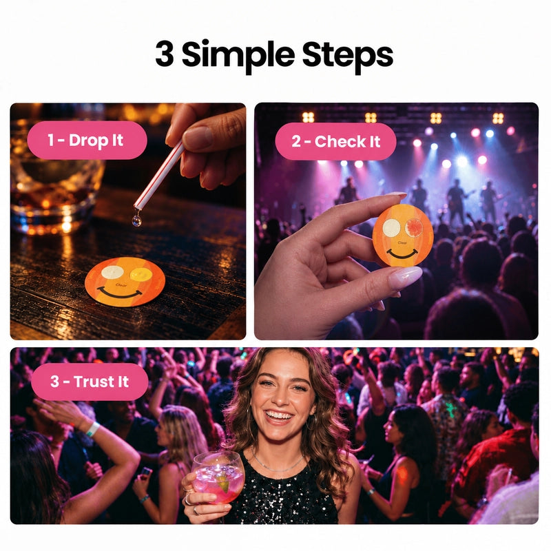 10 Pack Drink Test Stickers - Nightlife Safety
