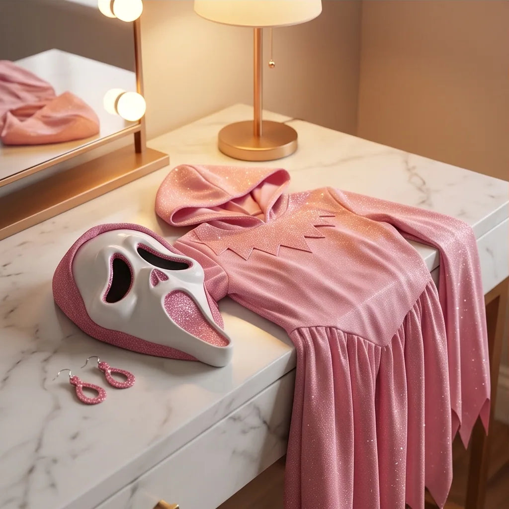 Glitter Pink Hooded Costume Dress