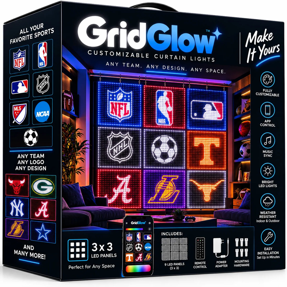 App-Controlled LED Pixel Curtain