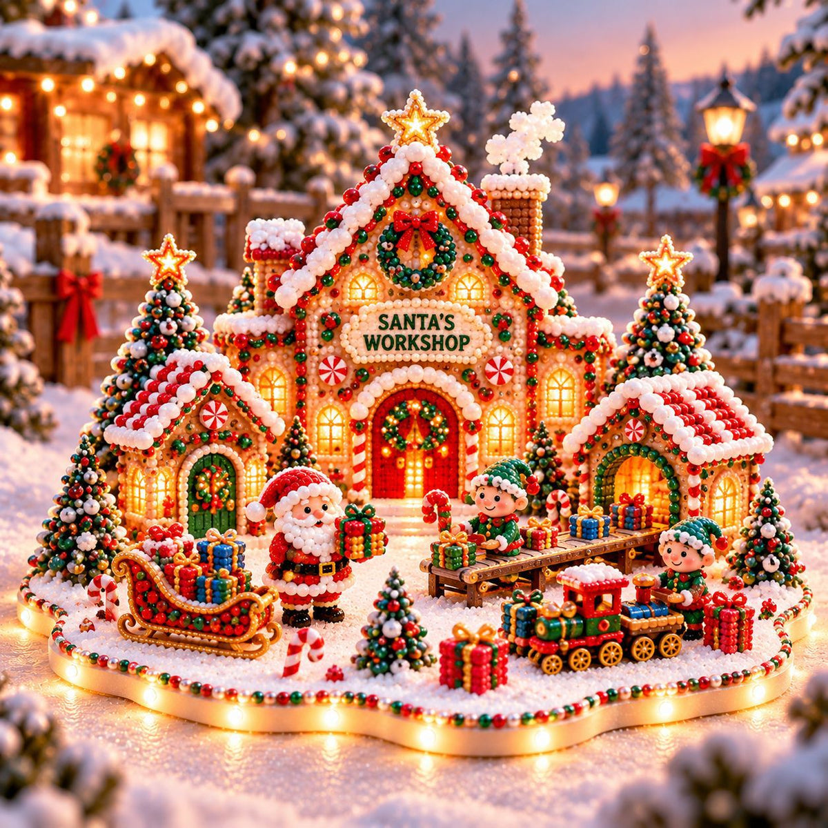 Magical Christmas Village Kit - Sparkling Holiday Centerpiece