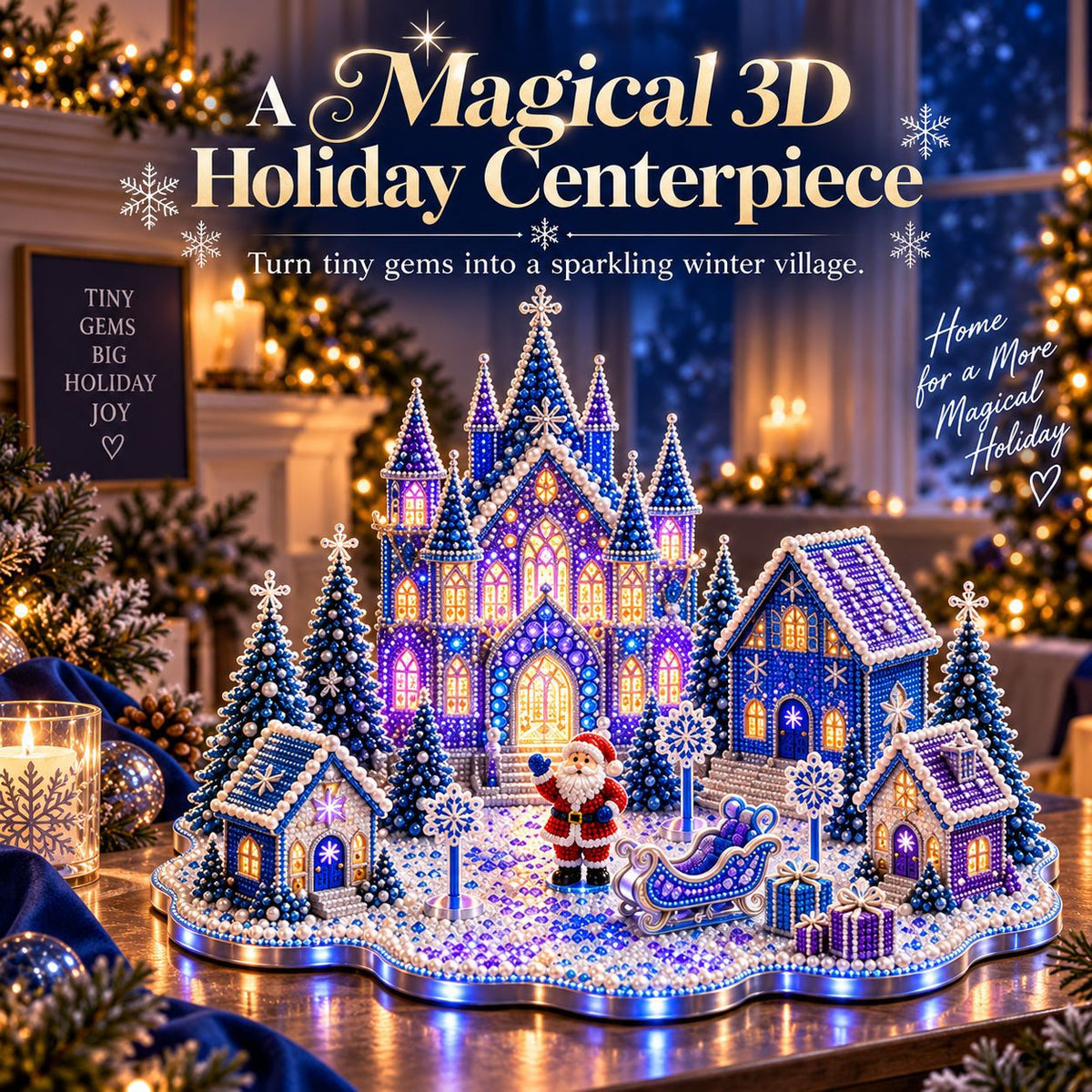 Magical Christmas Village Kit - Sparkling Holiday Centerpiece