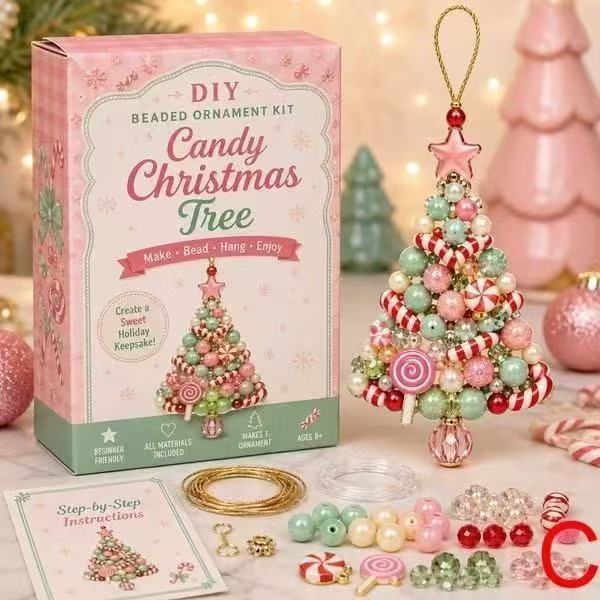 DIY Beaded Christmas Tree Craft Kit - Relaxing Festive Fun