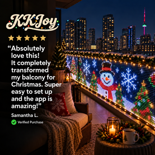 App-Controlled Curtain Balcony Lights