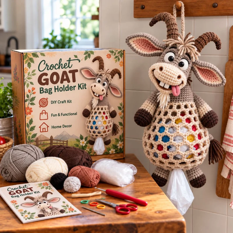 Cottage Goat Bag Holder Kit - Cozy DIY Gift