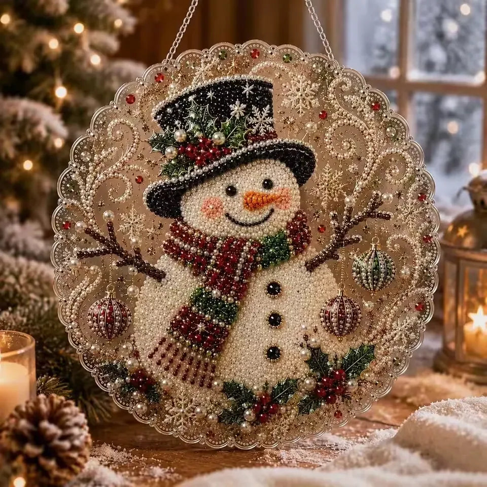 Pearl & Rhinestone Santa Ornament