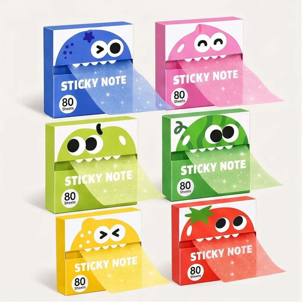 Transparent Glitter Sticky Notes