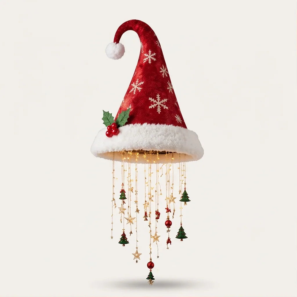 Lighted Santa Hat Hanging Chandelier