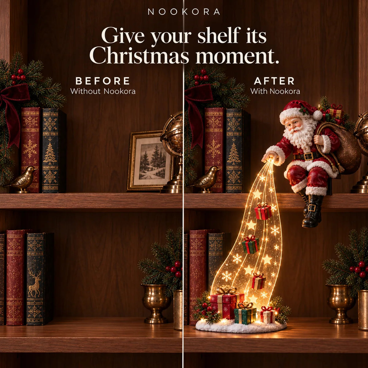 Bookshelf Nook Light – Christmas Holiday Decor